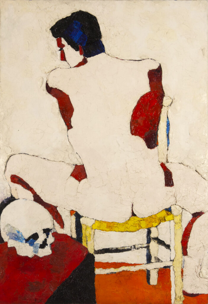 ragazzo di schiena con il teschio